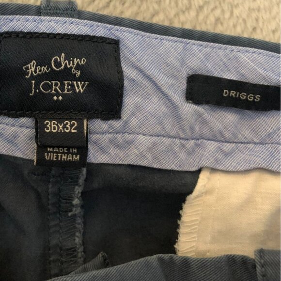 J.Crew Men's Driggs Pants Size 36x32 Flex Chino Classic Straight Flat Front Navy - Picture 7 of 12